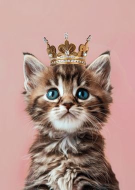 Cute Kitten King Crown