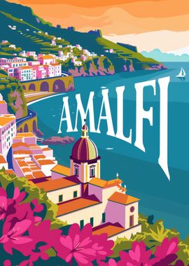 AMALFI Travel Poster