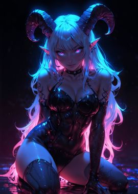 Sexy neon succubus