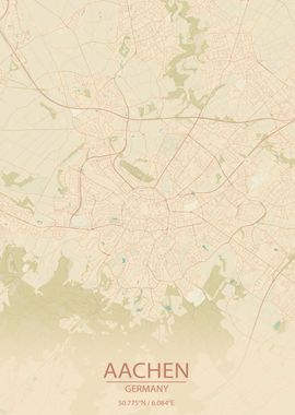 Aachen Germany City Map