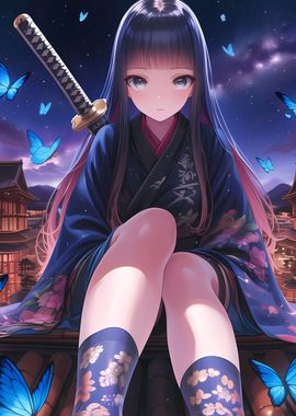 Ninja Girl  Butterflies