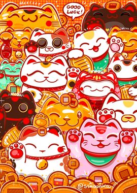 Bunch of Maneki Nekos