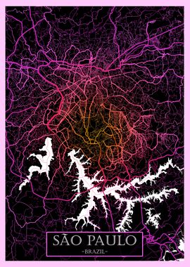 Sao Paulo Brazil Road Map