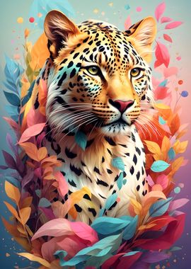 Leopard in Vintage Colors