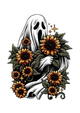 Ghost With Flowers