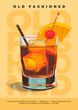 Old fashioned cocktail