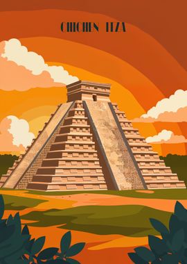 Sunset at Chichen Itza