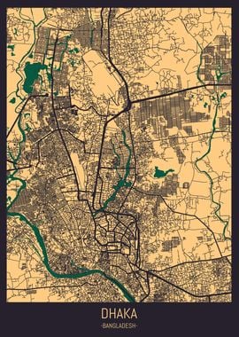 Dhaka Bangladesh City Map