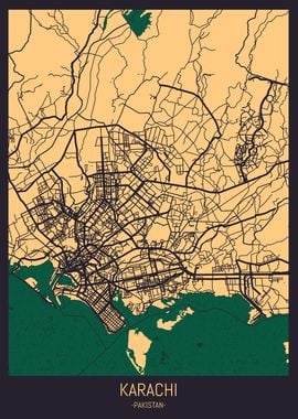 Karachi Pakistan City Map