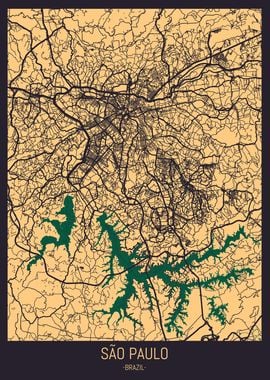 Sao Paulo Brazil City Map