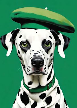 Dalmatian Dog Green Art