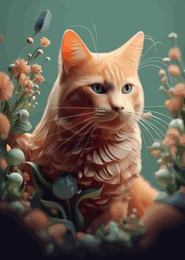 Ginger Cat 3D Illustration