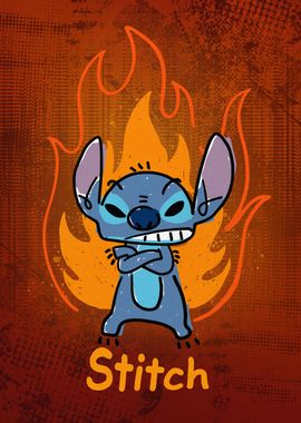 Stitch Angry Flames