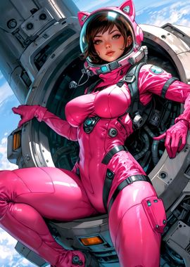 Sexy Pink Astronaut Girl