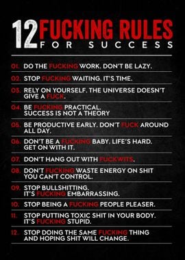 12 Fucking Rules Success