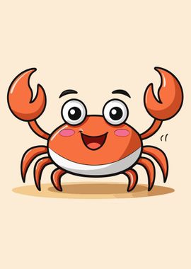 Cute Cartoon Crab