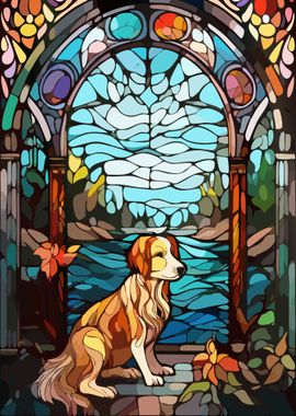 Dog in Stained Glass