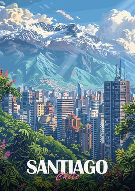 Santiago Travel Poster