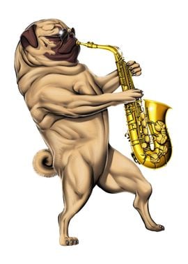 Pug Saxophone Player