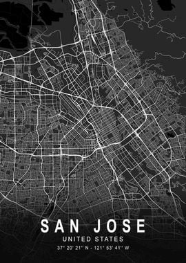 San Jose Dark Map