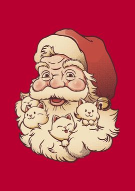 Santa Beard Full of Cats