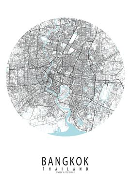 Bangkok City Map Circle