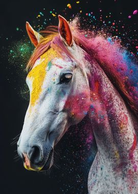 Colorful Powdered Horse