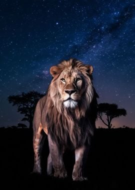 Lion Starry Night Safari