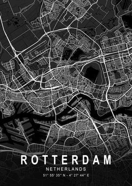 Rotterdam Dark Map