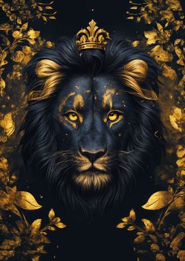 Gold Black Lion