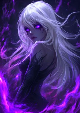 hot gothic neon anime girl