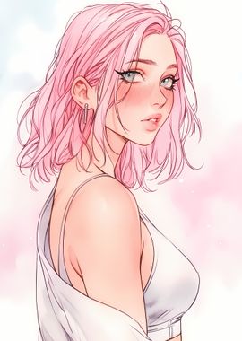 Anime Pink Hair Girl