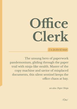 Office clerk dictionary