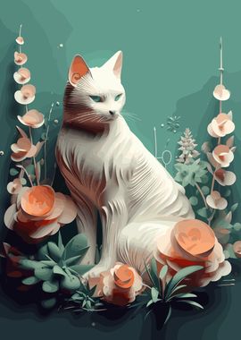 White Cat 3D Illustration