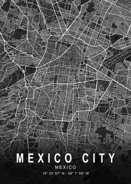 Mexico City Dark Map