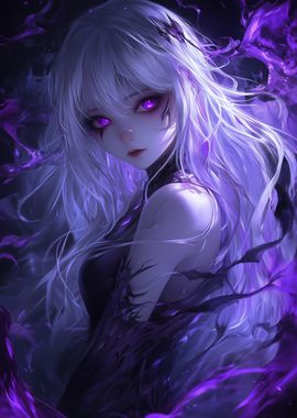 Purple-Eyed Anime Girl