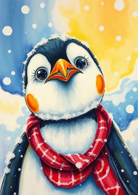 Cute Penguin in Winter