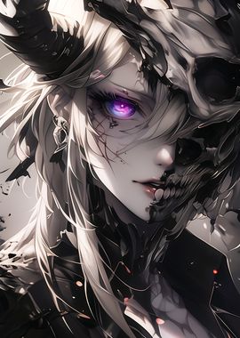 Anime Girl with Skull Mask