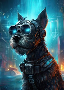 Schnauzer Cyberpunk