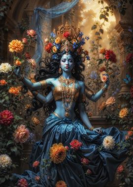 Kali Goddess in Magical Garden