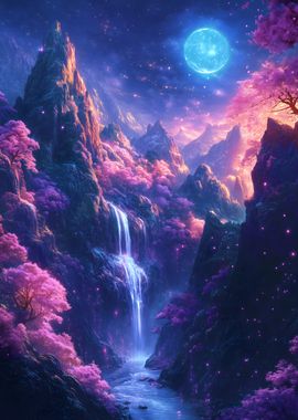 Magical Waterfall Landscape