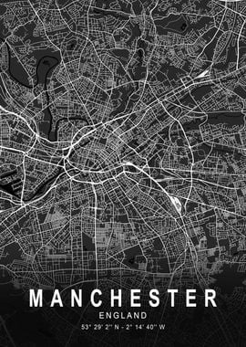 Manchester Dark Map