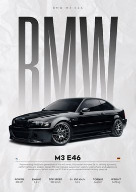 BMW M3 E46 Poster