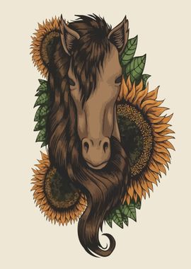 beautiful Horse sunflower