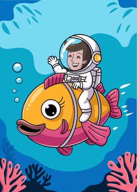 Astronaut Riding Fish