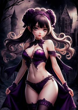 Purple Gothic Anime Girl