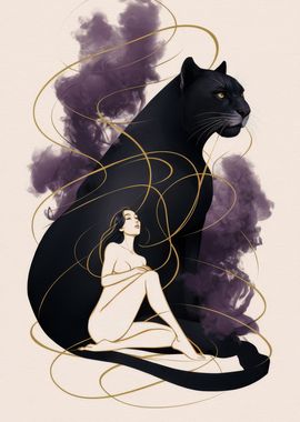 Woman and Panther