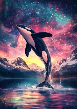 Orca Leaping into the Stars