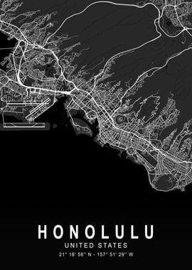 Honolulu Dark Map