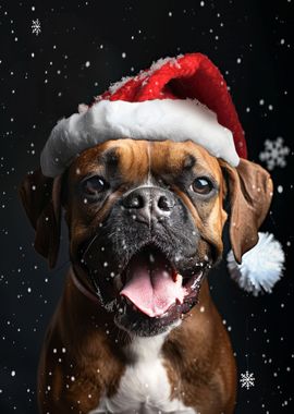 Boxer Christmas Hat